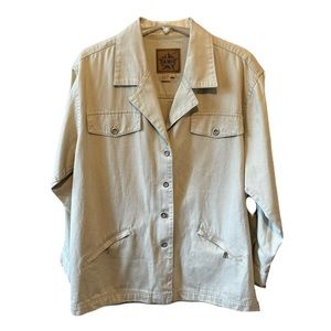 AMI Button JACKET ALEXANDRE MATTIUSSI Cotton BEIGE JACKET/BOMBER Vintage Size L